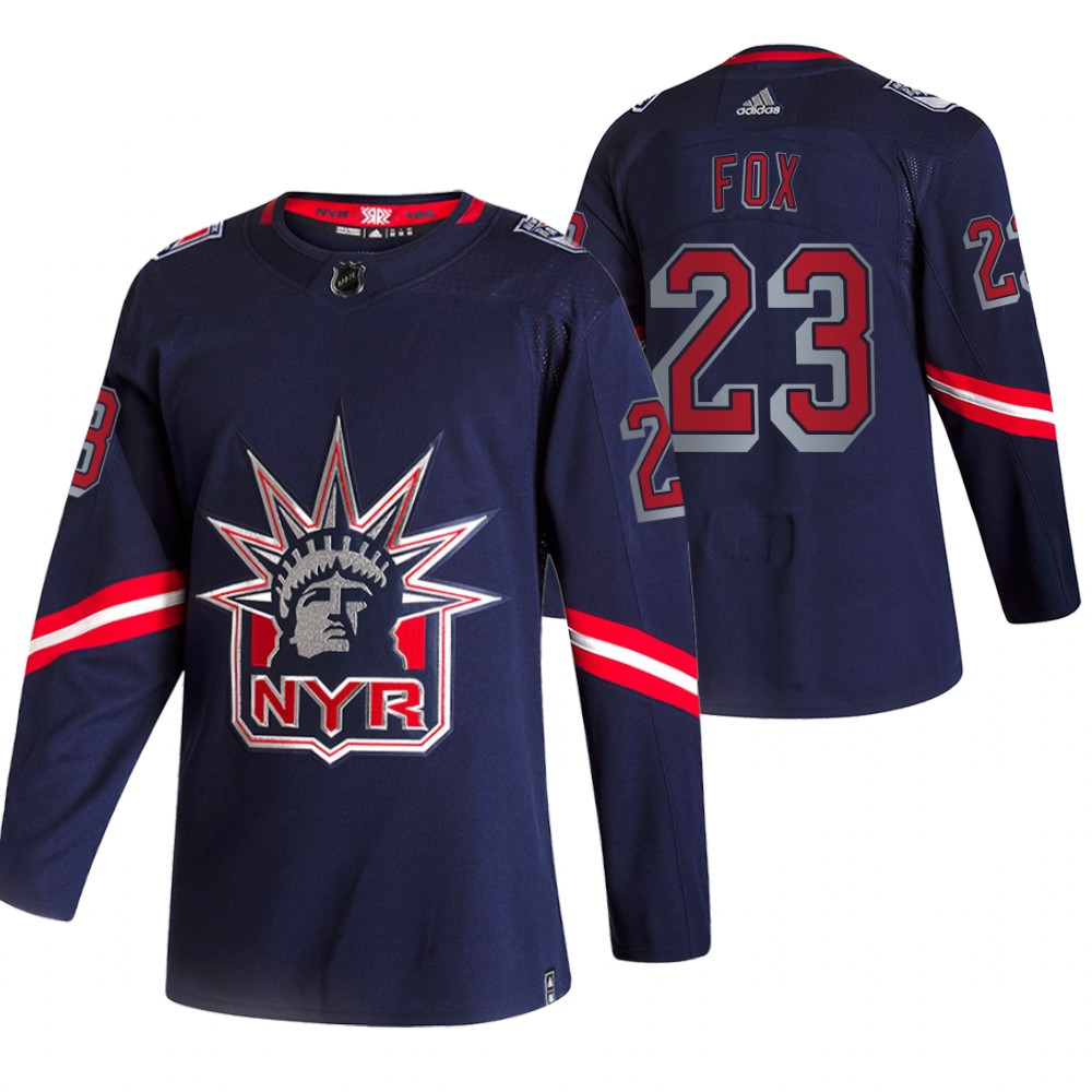 2021 Adidias New York Rangers #23 Adam Fox Navy Men Reverse Retro Alternate NHL Jersey
